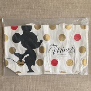 Disney Minnie Mouse Gold and Red Polka Dot Pouch Brand New